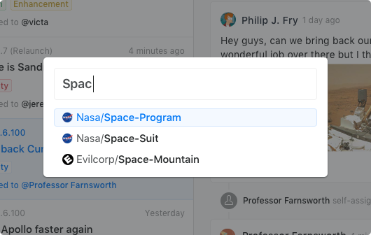 Repositories quick switcher